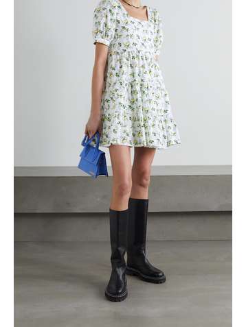 FAITHFULL THE BRAND + NET SUSTAIN Eldora tiered floral-print cotton-poplin mini dress