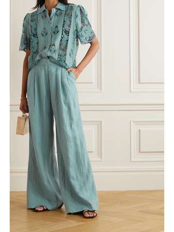 MIGUELINA Pantalon large en lin Ainsley