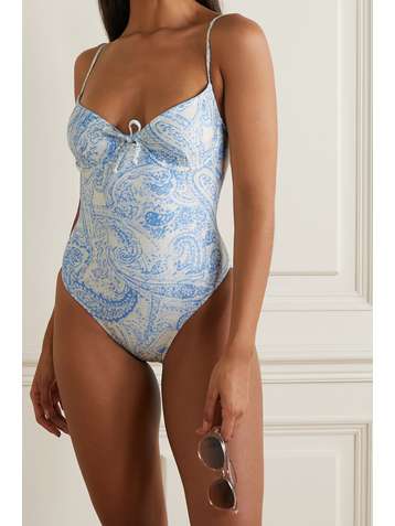 FAITHFULL THE BRAND + NET SUSTAIN Mumbai paisley-print underwired swimsuit