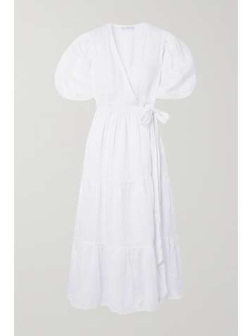 FAITHFULL THE BRAND + NET SUSTAIN Edee tiered linen wrap midi dress