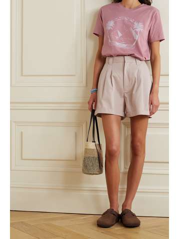 PARADISED + NET SUSTAIN Jamie pleated cotton-twill shorts