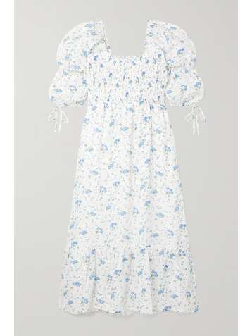 FAITHFULL THE BRAND + NET SUSTAIN Marita shirred floral-print linen midi dress