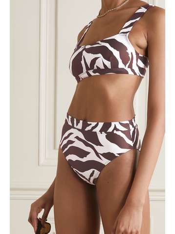 FAITHFULL THE BRAND + NET SUSTAIN Marta zebra-print bikini