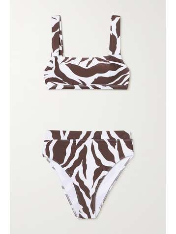 FAITHFULL THE BRAND + NET SUSTAIN Marta zebra-print bikini