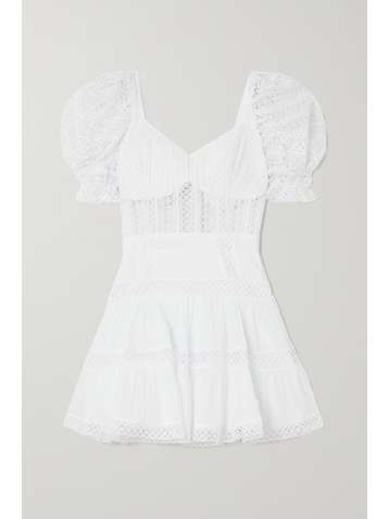 CHARO RUIZ Katharine guipure lace and cotton-blend voile mini dress