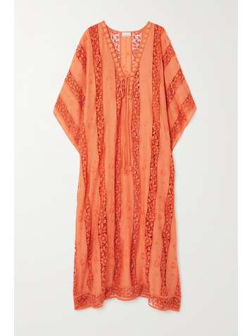 MIGUELINA Blair crocheted cotton-voile kaftan
