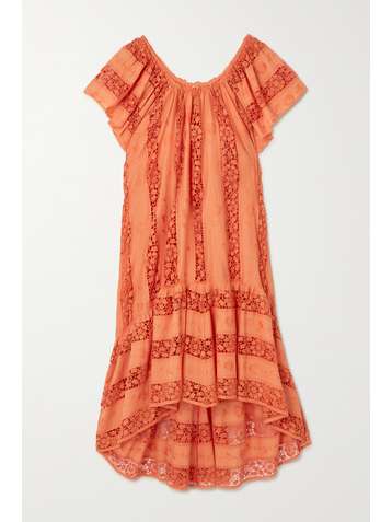MIGUELINA Danica crochet-paneled embroidered cotton-voile dress