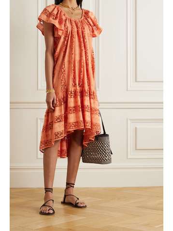 MIGUELINA Danica crochet-paneled embroidered cotton-voile dress
