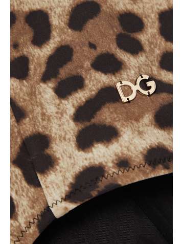 DOLCE & GABBANA Cutout leopard-print swimsuit