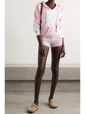 LOVESHACKFANCY Short en coton mélangé tie & dye à festons Karrisa