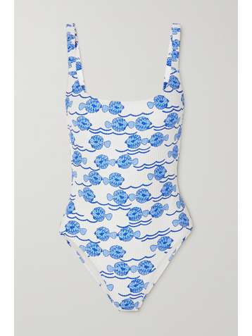 FISCH + NET SUSTAIN Select printed ribbed swimsuit