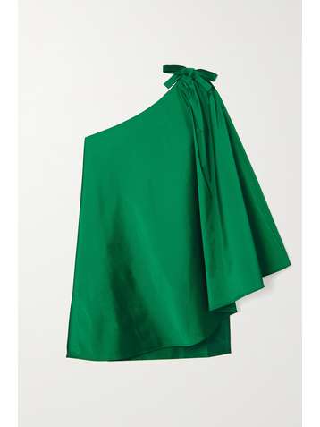 BERNADETTE Benedicte one-shoulder cape-effect taffeta mini dress