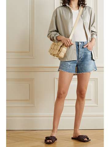 CITIZENS OF HUMANITY + NET SUSTAIN Marlow distressed organic denim shorts