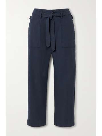 THE GREAT. The Convertible belted cotton straight-leg pants