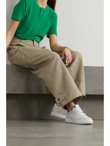 VALENTINO Valentino Garavani VLTN distressed leather, suede and canvas sneakers