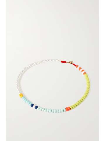 ROXANNE ASSOULIN Loopy enamel and faux pearl necklace