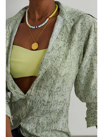 ROXANNE ASSOULIN Loopy enamel and faux pearl necklace