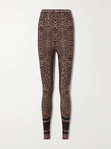 ALAÏA Leopard jacquard-knit leggings