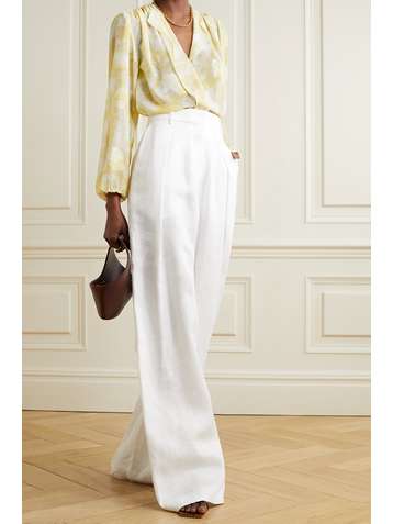 VINCE Blouse en jacquard imprimé à fronces