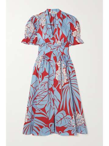 DIANE VON FURSTENBERG Erica Midikleid aus bedruckter Baumwolle mit Raffungen