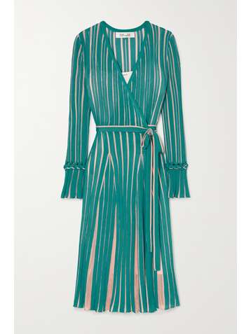 DIANE VON FURSTENBERG Edeline striped knitted wrap dress