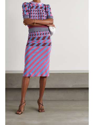 DIANE VON FURSTENBERG Laris printed stretch-knit midi skirt