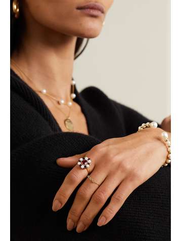 ANISSA KERMICHE Woman in Red 14-karat gold multi-stone ring