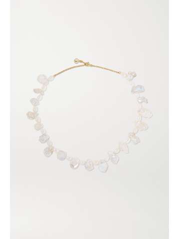 ANISSA KERMICHE Gold-plated pearl necklace