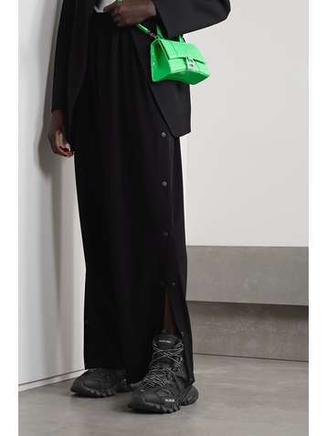 BALENCIAGA Track Hike logo-detailed mesh and rubber high-top sneakers