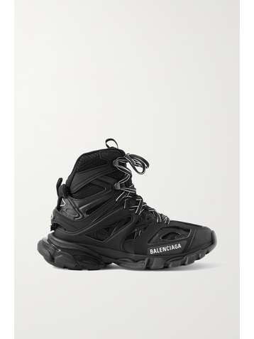 BALENCIAGA Track Hike logo-detailed mesh and rubber high-top sneakers