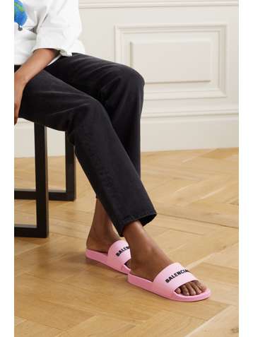 BALENCIAGA Piscine logo-embossed rubber slides