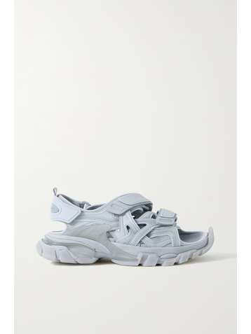 BALENCIAGA Track logo-detailed leather and rubber sandals