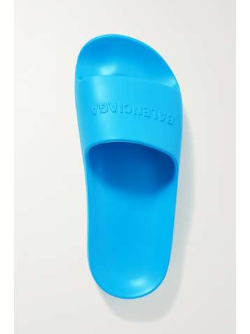 BALENCIAGA Mono logo-embossed rubber platform slides