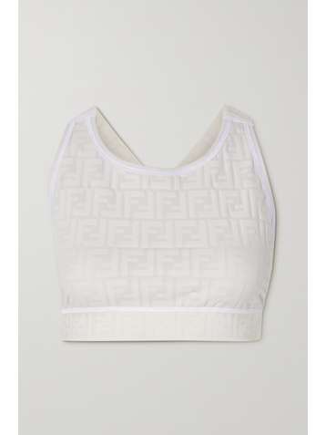 FENDI Embossed stretch sports bra