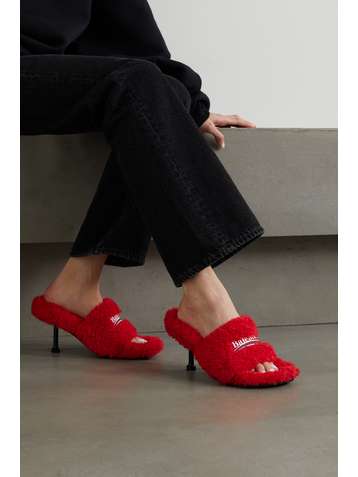 BALENCIAGA Furry faux shearling mules