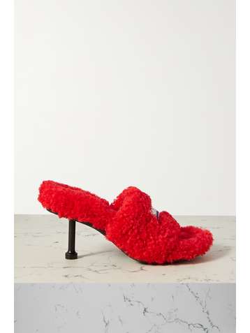 BALENCIAGA Furry faux shearling mules