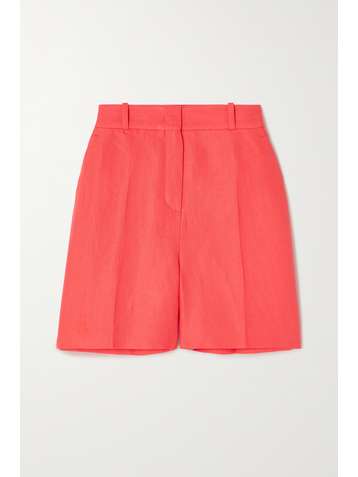 LORO PIANA Emil Antigua pleated linen-twill shorts