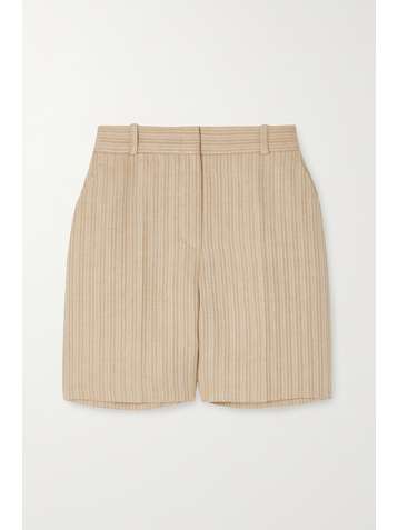 LORO PIANA Emil herringbone linen shorts