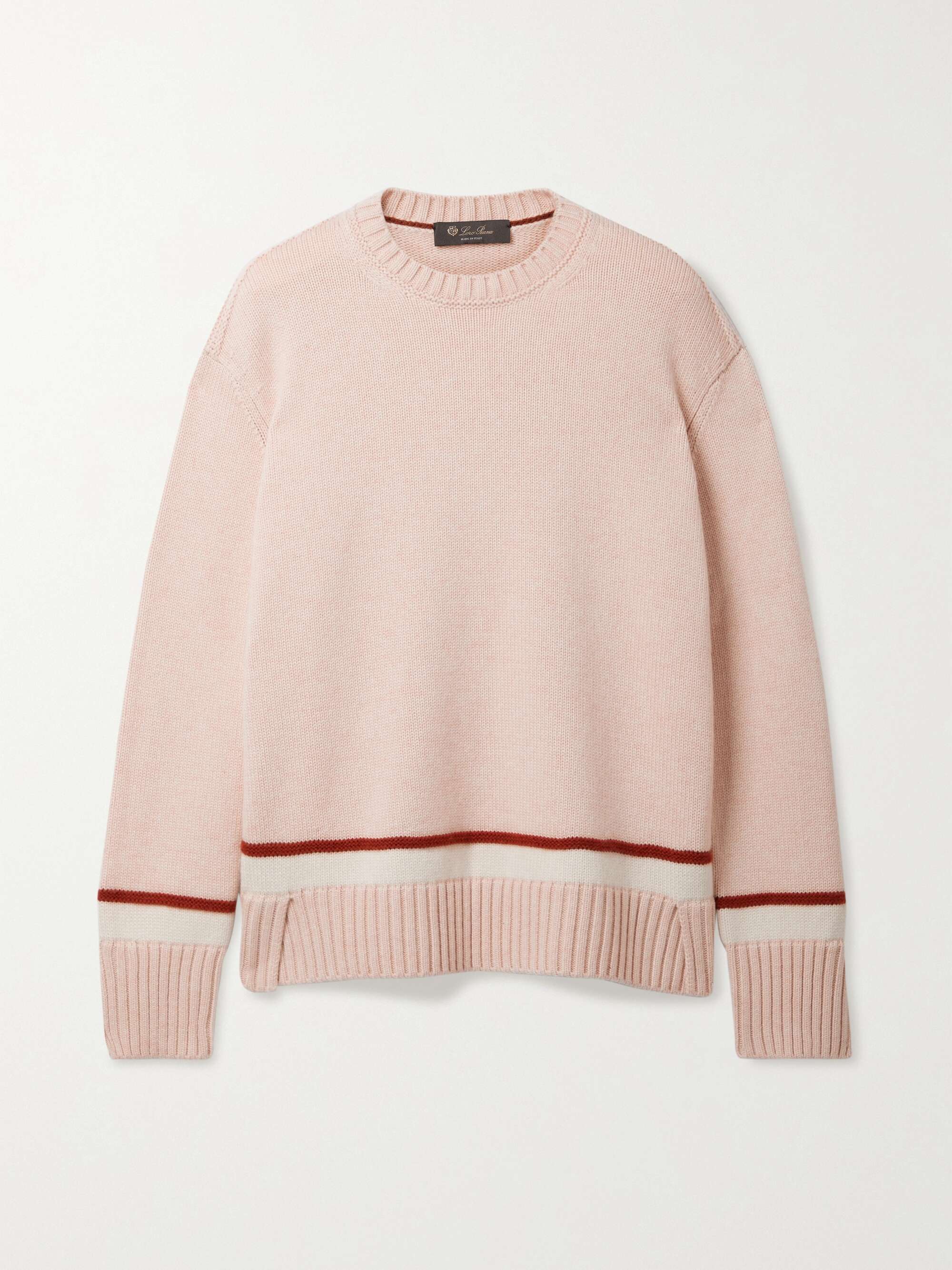 Pastel pink Striped cashmere sweater 