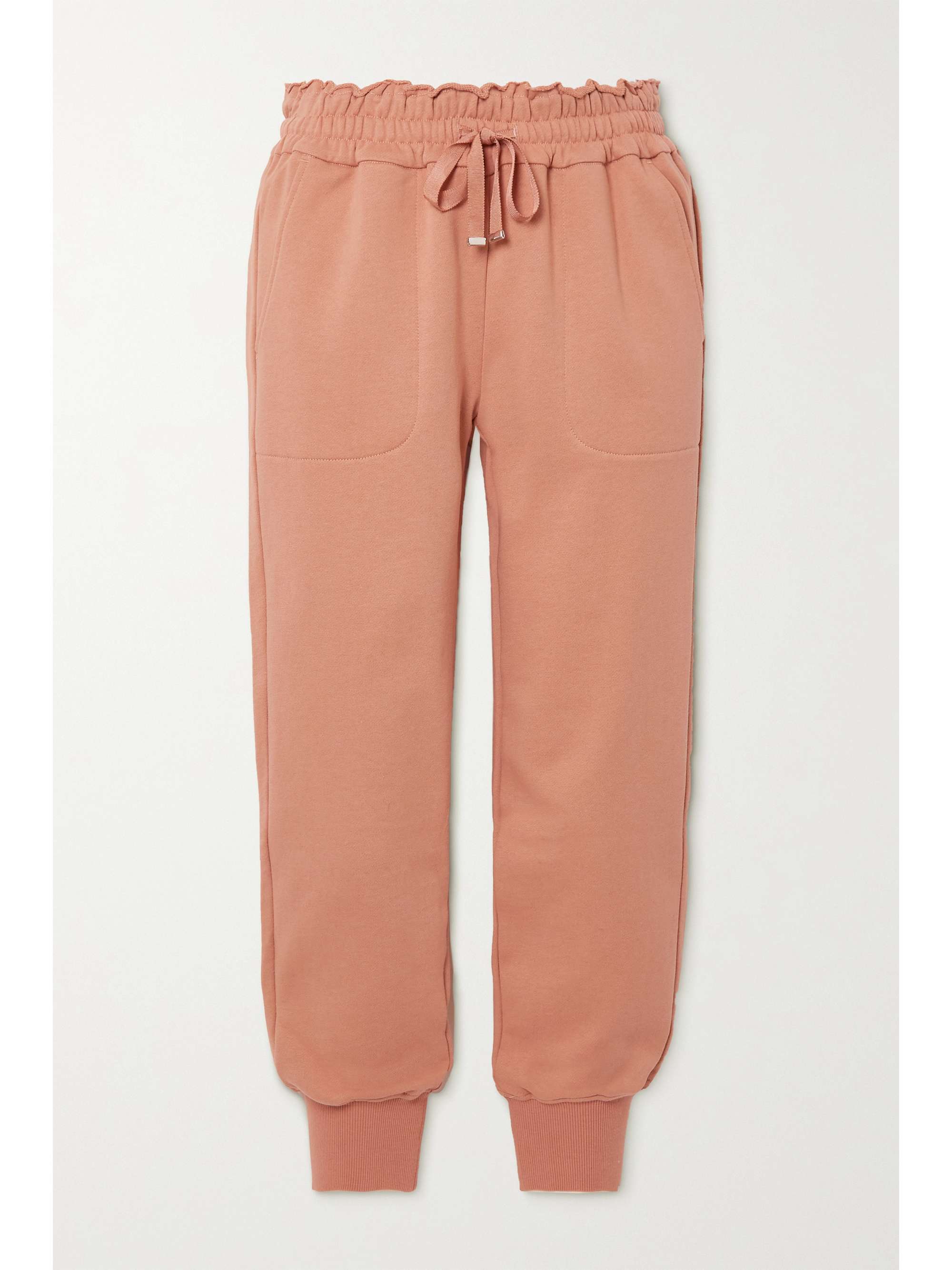 Beige Lynley French cotton-terry track 