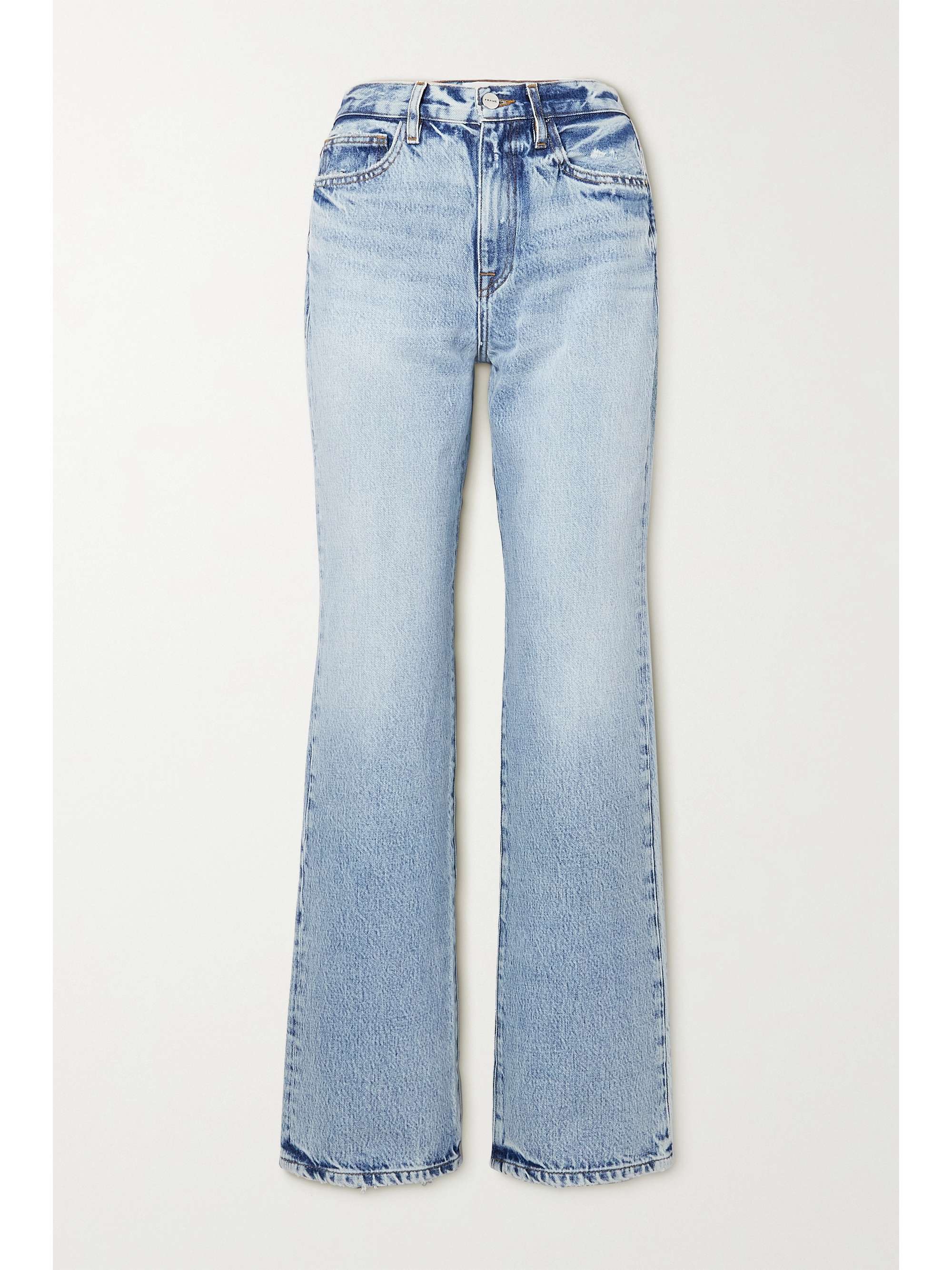 Light denim Le Jane high-rise straight-leg jeans | FRAME | NET-A-PORTER
