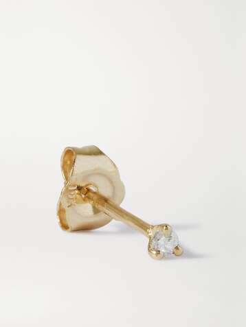 STONE AND STRAND Boucle d'oreille unique en or et diamant Teeny