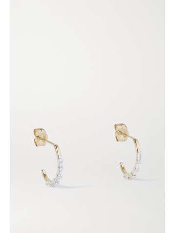 STONE AND STRAND Gold diamond hoop earrings