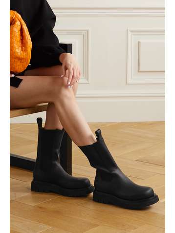 BOTTEGA VENETA Bottines chelsea en cuir à finitions en caoutchouc Lug