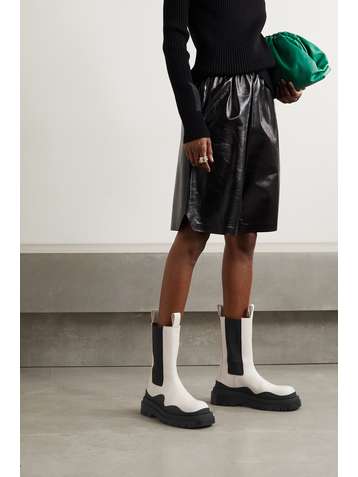 BOTTEGA VENETA Bottines chelsea en cuir et en caoutchouc Tire