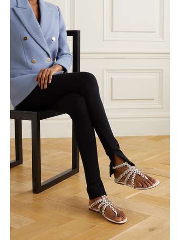 ALAÏA Studded laser-cut leather sandals