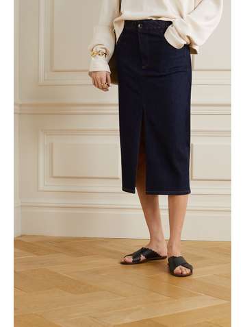 CHLOÉ Ingrid scalloped leather slides
