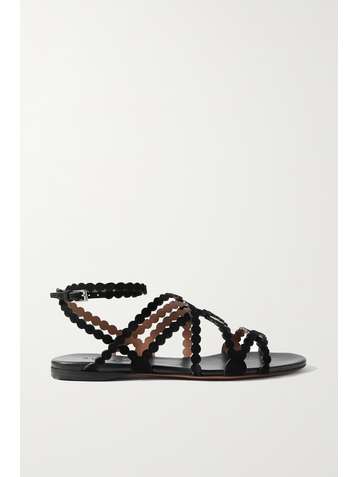 ALAÏA Scalloped suede sandals