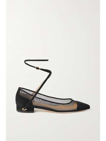 JENNIFER CHAMANDI Lorenzo 20 leather and mesh point-toe flats