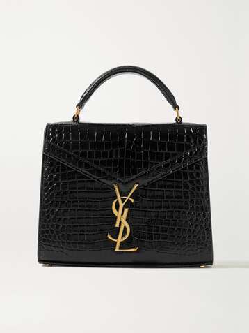 SAINT LAURENT Cassandra mini croc-effect leather tote